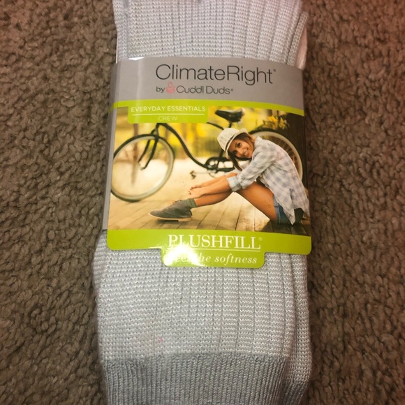 Cuddl Duds Accessories - 2pr ClimateRight Plushfill Crew Socks